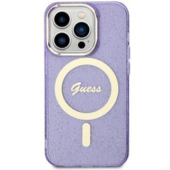 Guess GUHMP14LHCMCGU iPhone 14 Pro 6.1" purpurowy|purple hardcase Glitter Gold MagSafe цена и информация | Чехлы для телефонов | hansapost.ee
