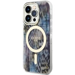 Guess GUHMP14LHLEOPWB iPhone 14 Pro 6.1" niebieski|blue hardcase Leopard MagSafe цена и информация | Чехлы для телефонов | hansapost.ee