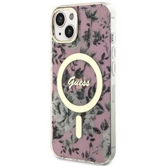 Guess GUHMP14MHCFWSP iPhone 14 Plus 6.7" różowy|pink hardcase Flower MagSafe цена и информация | Чехлы для телефонов | hansapost.ee