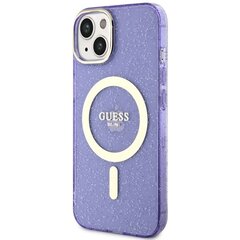 Guess GUHMP14MHCMCGU iPhone 14 Plus 6.7" purpurowy|purple hardcase Glitter Gold MagSafe цена и информация | Чехлы для телефонов | hansapost.ee