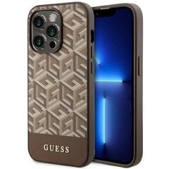 Guess GUHMP14LHGCFSEW iPhone 14 Pro 6.1" brązowy|brown hard case GCube Stripes MagSafe цена и информация | Чехлы для телефонов | hansapost.ee