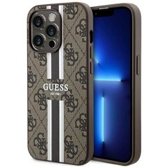 Guess GUHMP14XP4RPSW iPhone 14 Pro Max 6.7" brązowy|brown hardcase 4G Printed Stripes MagSafe цена и информация | Чехлы для телефонов | hansapost.ee