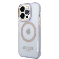 Guess GUHCP14XSLSMU iPhone 14 Pro Max 6,7" fioletowy|purple hard case Silicone Vintage Gold Logo цена и информация | Чехлы для телефонов | hansapost.ee
