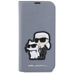 Karl Lagerfeld KLBKP14LSANKCPG iPhone 14 Pro 6.1" bookcase srebrny|silver Saffiano Karl & Choupette цена и информация | Чехлы для телефонов | hansapost.ee
