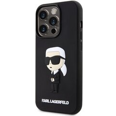 Чехол Karl Lagerfeld KLHCP14L3DRKINK для iPhone 14 Pro 6.1" hardcase Rubber Ikonik 3D, черный цена и информация | Чехлы для телефонов | hansapost.ee