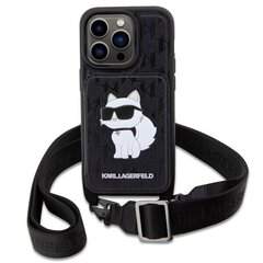 Karl Lagerfeld KLHCP14LCSAKHPCK iPhone 14 Pro 6.1" hardcase czarny|black Crossbody Saffiano Monogram Choupette цена и информация | Чехлы для телефонов | hansapost.ee