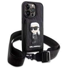Karl Lagerfeld KLHCP14LCSAKHPKK iPhone 14 Pro 6.1" hardcase czarny|black Crossbody Saffiano Monogram Ikonik цена и информация | Чехлы для телефонов | hansapost.ee