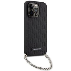 Karl Lagerfeld KLHCP14LSACKLHPK iPhone 14 Pro 6.1" czarny|black hardcase Saffiano Monogram Chain цена и информация | Чехлы для телефонов | hansapost.ee