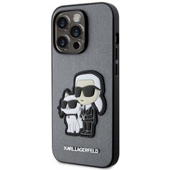 Karl Lagerfeld KLHCP14LSANKCPG iPhone 14 Pro 6.1" hardcase srebrny|silver Saffiano Karl & Choupette цена и информация | Чехлы для телефонов | hansapost.ee
