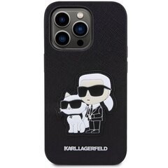 Чехол Karl Lagerfeld KLHCP14LSANKCPK для iPhone 14 Pro 6.1" hardcase Saffiano Karl & Choupette, черный цена и информация | Чехлы для телефонов | hansapost.ee