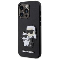 Чехол Karl Lagerfeld KLHCP14LSANKCPK для iPhone 14 Pro 6.1" hardcase Saffiano Karl & Choupette, черный цена и информация | Чехлы для телефонов | hansapost.ee