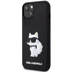 Чехол Karl Lagerfeld KLHCP14S3DRKHNK для iPhone 14 6.1" hardcase Rubber Choupette 3D, черный цена и информация | Чехлы для телефонов | hansapost.ee