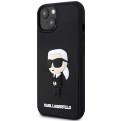 Чехол Karl Lagerfeld KLHCP14S3DRKINK для iPhone 14 6.1" hardcase Rubber Ikonik 3D, черный цена и информация | Чехлы для телефонов | hansapost.ee