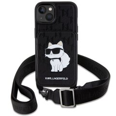 Karl Lagerfeld KLHCP14SCSAKHPCK iPhone 14 6.1" hardcase czarny|black Crossbody Saffiano Monogram Choupette цена и информация | Чехлы для телефонов | hansapost.ee