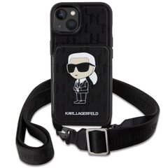 Karl Lagerfeld KLHCP14SCSAKHPKK iPhone 14 6.1" hardcase czarny|black Crossbody Saffiano Monogram Ikonik цена и информация | Чехлы для телефонов | hansapost.ee