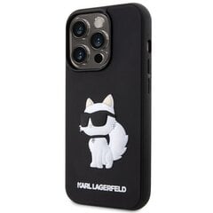 Чехол Karl Lagerfeld KLHCP14X3DRKHNK для iPhone 14 Pro Max 6.7" hardcase Rubber Choupette 3D, черный цена и информация | Чехлы для телефонов | hansapost.ee