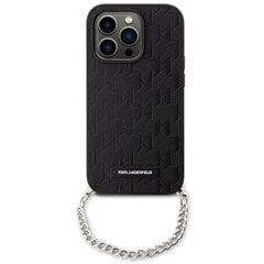 Karl Lagerfeld KLHCP14XSACKLHPK iPhone 14 Pro Max 6.7" czarny|black hardcase Saffiano Monogram Chain цена и информация | Чехлы для телефонов | hansapost.ee