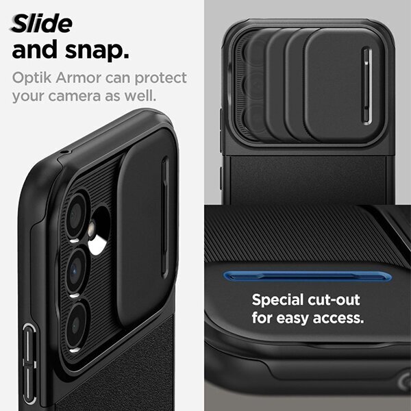 Spigen Optik Armor, must цена и информация | Telefonide kaitsekaaned ja -ümbrised | hansapost.ee