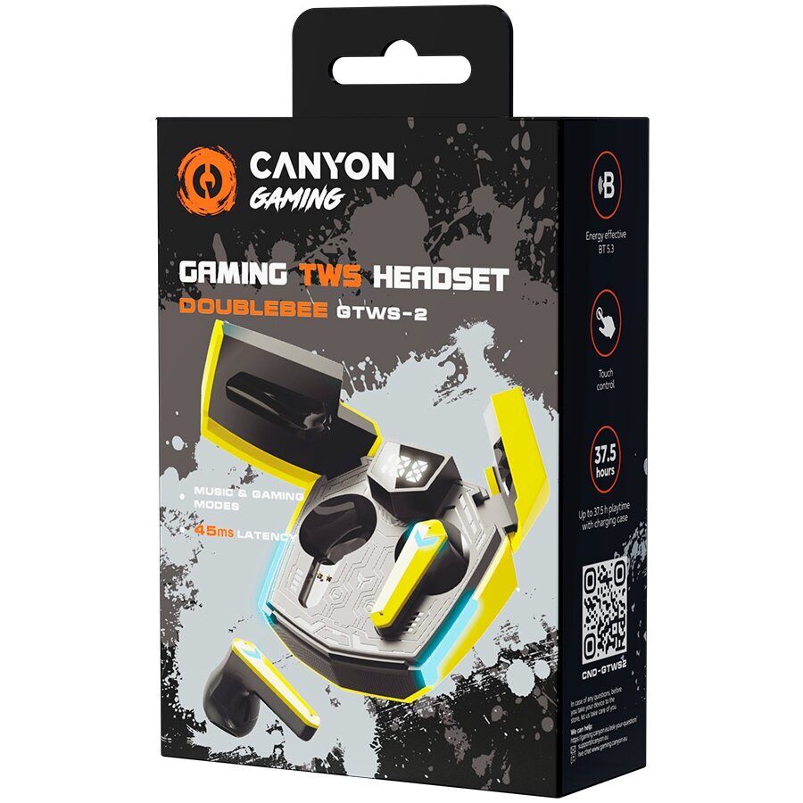 Canyon DoubleBee GTWS-2 Yellow CND-GTWS2Y hind ja info | Kõrvaklapid | hansapost.ee