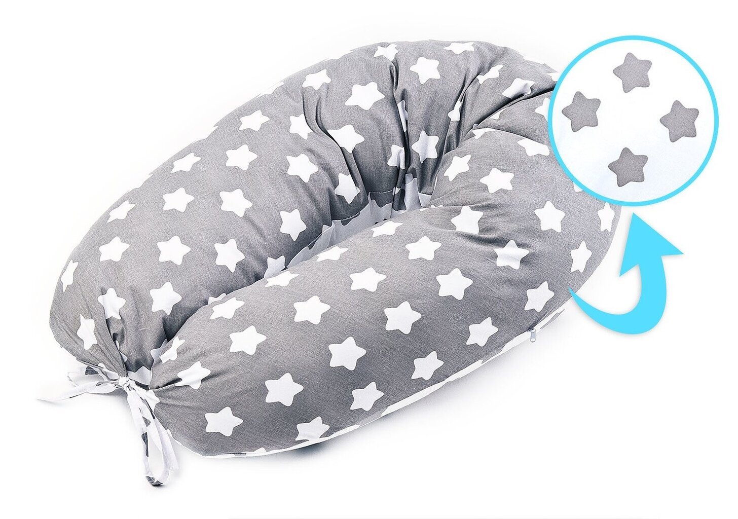 Söötmispadi Sensillo Maternity Croll Xl Grey Stars, 180 cm hind ja info | Imetamispadjad, raseduspadjad | hansapost.ee