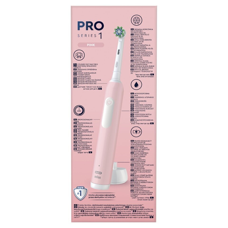 Oral-B Pro Series 1 Pink Cross Action hind ja info | Elektrilised hambaharjad | hansapost.ee