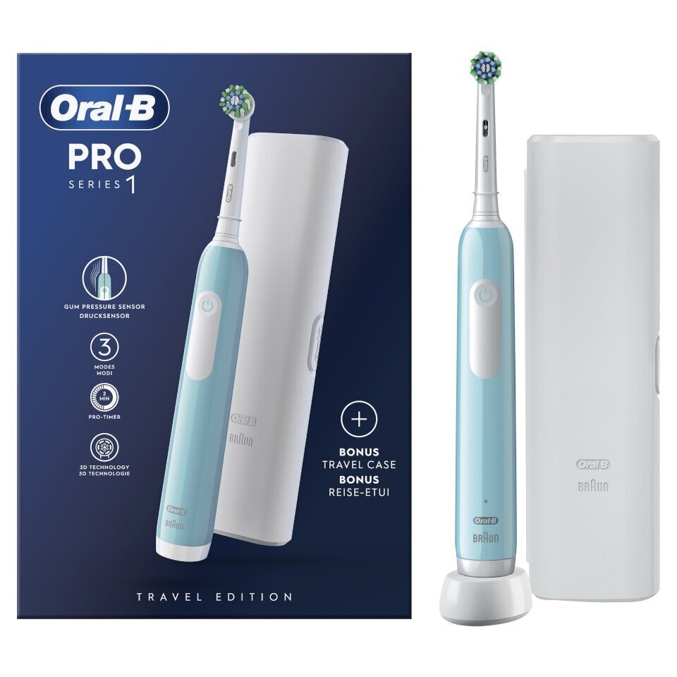Oral-B Pro Series 1 Caribeean Blue + Travel Case hind ja info | Elektrilised hambaharjad | hansapost.ee
