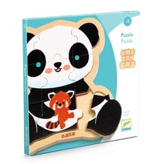 Puidust pusle - Panda (9 tükki), Djeco DJ01821 hind ja info | Pusled lastele ja täiskasvanutele | hansapost.ee