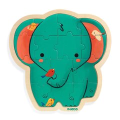 Деревянный пазл - Слон (14 шт), DJECO DJ01823 цена и информация | Пазлы | hansapost.ee