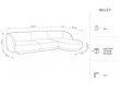 Parempoolne nurgadiivan Micadoni Miley, 259 x 155 x 74 cm, valge hind ja info | Diivanvoodid ja diivanid | hansapost.ee