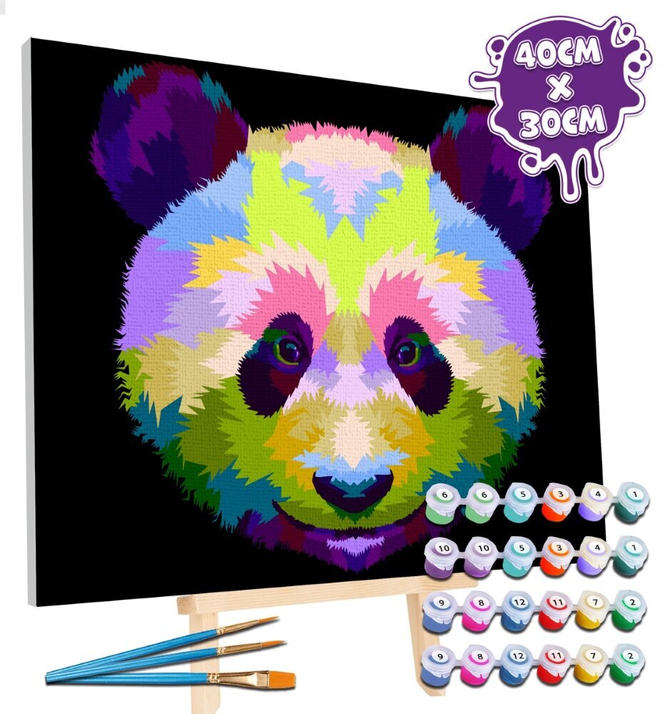 Maal numbrite järgi Panda, Splat Planet, 30x40 cm hind ja info | Maalimiskomplektid numbrite järgi | hansapost.ee