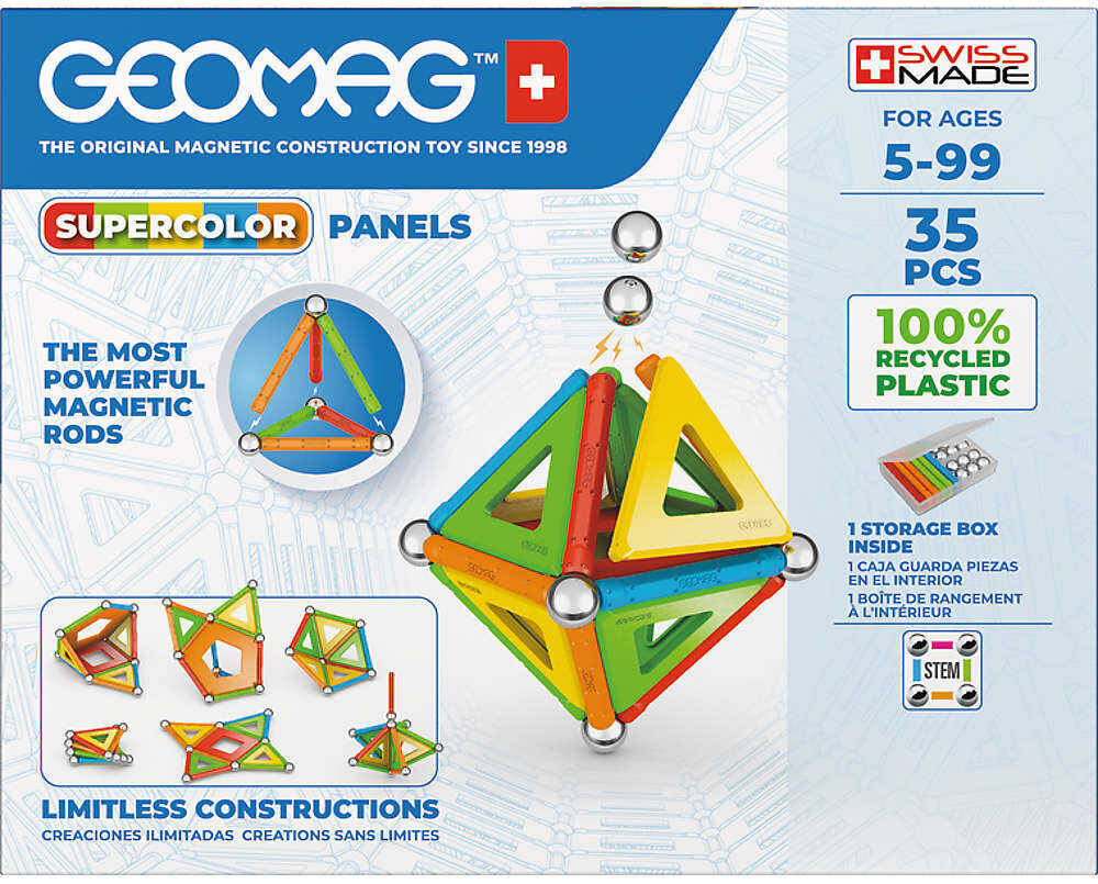 Magnetkonstruktor Geomag Supercolor Panels Magnetiline (35 tk) цена и информация | Klotsid ja konstruktorid | hansapost.ee