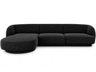 Левосторонний угловой диван Micadoni Miley, 259 x 155 x 74, черный цена и информация | Диваны | hansapost.ee