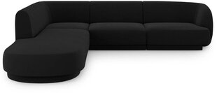 Бархатный левосторонний угловой диван Micadoni Miley, 252 x 220 x 74, черный цена и информация | Диваны | hansapost.ee