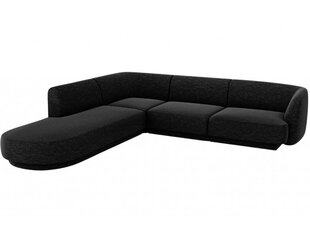 Левосторонний угловой диван Micadoni Miley, 252 x 220 x 74 см, черный цена и информация | Диваны | hansapost.ee