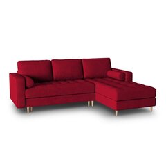 Правосторонний угловой диван Velvet Gobi, 240x175x96 см, красный цена и информация | Угловые диваны | hansapost.ee
