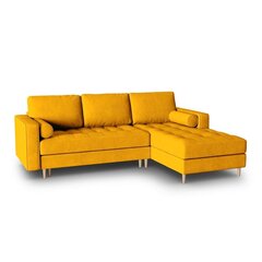 Правосторонний угловой диван Velvet Gobi, 240x175x96 см, желтый цена и информация | Угловые диваны | hansapost.ee
