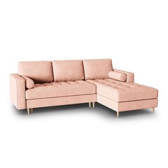 Правосторонний угловой диван Velvet Gobi, 240x175x96 см, розовый цена и информация | Угловые диваны | hansapost.ee