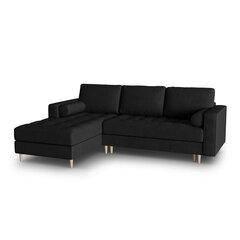 Левосторонний угловой диван Velvet Gobi, 240x175x96 см, черный цена и информация | Угловые диваны | hansapost.ee
