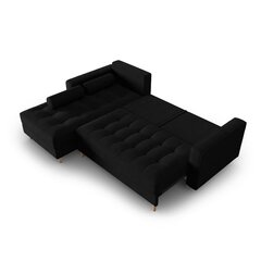 Левосторонний угловой диван Velvet Gobi, 240x175x96 см, черный цена и информация | Угловые диваны | hansapost.ee