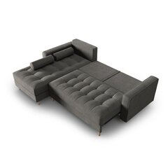 Левосторонний угловой диван Velvet Gobi, 240x175x96 см, темно-серый цена и информация | Угловые диваны | hansapost.ee