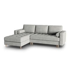 Левосторонний угловой диван Velvet Gobi, 240x175x96 см, серый цена и информация | Угловые диваны | hansapost.ee