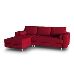 Левосторонний угловой диван Velvet Gobi, 240x175x96 см, красный цена и информация | Угловые диваны | hansapost.ee