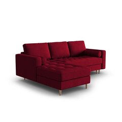 Левосторонний угловой диван Velvet Gobi, 240x175x96 см, красный цена и информация | Угловые диваны | hansapost.ee