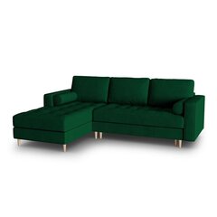 Левосторонний угловой диван Velvet Gobi, 240x175x96 см, зеленый цена и информация | Угловые диваны | hansapost.ee