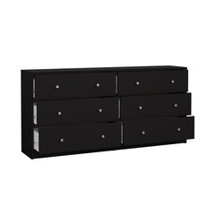 May Double dresser 6 drawers Black Black hind ja info | Kummutid | hansapost.ee