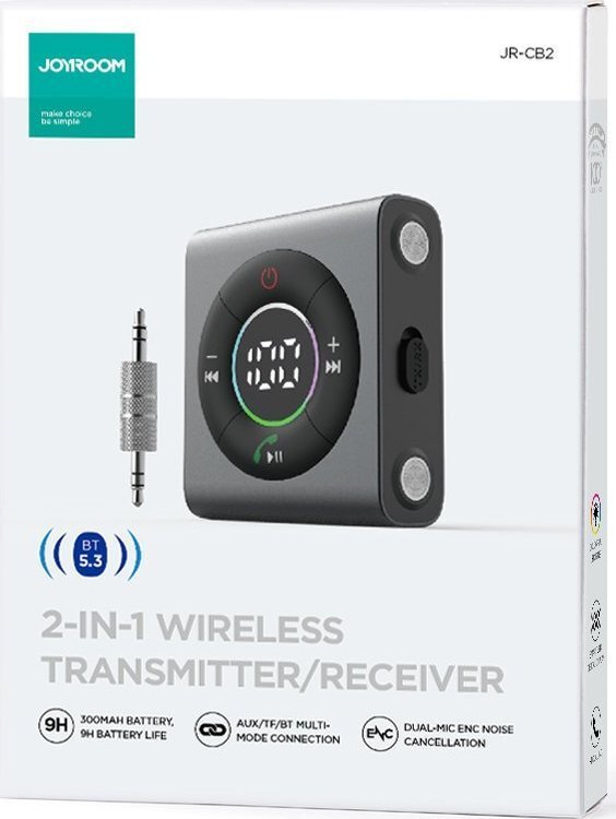 Joyroom FM Transmitter/Bluetooth 5.3 AUX Receiver JR-CB2 hind ja info | USB adapterid ja jagajad | hansapost.ee