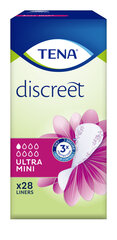 Pesukaitsmed Tena Discreet Ultra Mini 28 tk. hind ja info | Tampoonid, hügieenisidemed ja menstruaalanumad | hansapost.ee