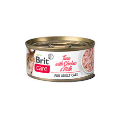 Brit Care для взрослых кошек с тунцом, курицей и молоком, 24x70 г цена и информация | Консервы для кошек | hansapost.ee