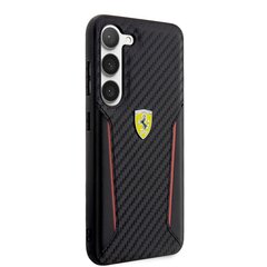 Ferrari PU Carbon Hard Case for Samsung Galaxy S23 Black цена и информация | Чехлы для телефонов | hansapost.ee
