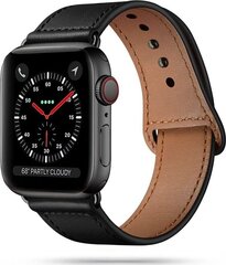 Tech-Protect Leatherfit Apple Watch 4 / 5 / 6 / 7 / 8 / SE / ULTRA (42 / 44 / 45 / 49 мм), черный цена и информация | Аксессуары для смарт-часов и браслетов | hansapost.ee
